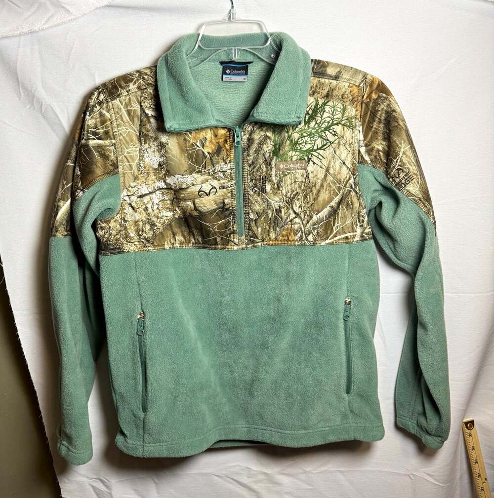 Columbia PHG Fleece Pullover Mens M Medium 1/4 Zip Camo Realtree Edge HM0034